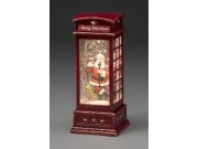 Konstsmide Lantern Telephone Box with Santa (5 Hour Timer, Battery Operated, Warm White, LED, Water Filled)